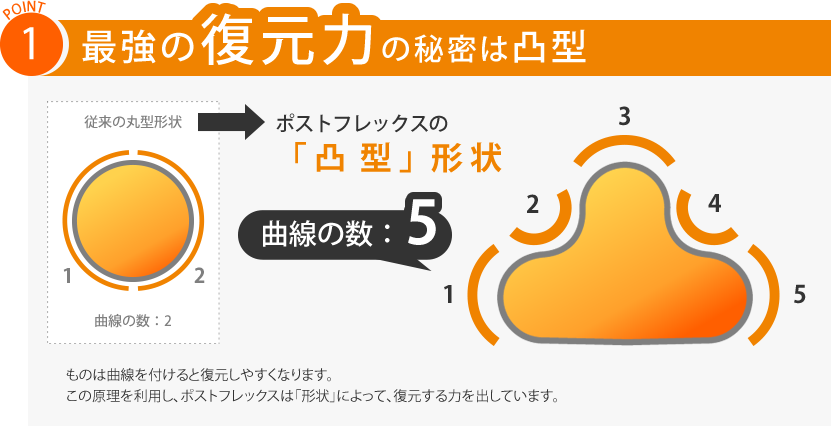 最強の復元力の秘密は凸型