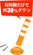 材料費だけで約65%ダウン